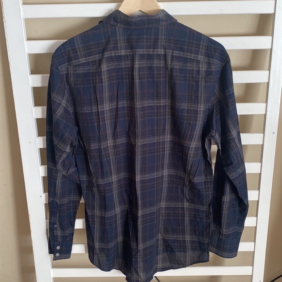 John Varvatos Men’s Luxury Designer Navy Plaid Button Down Shirt - Size M - Picture 5 of 11